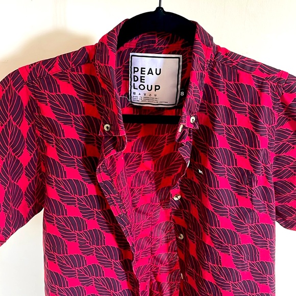 Peau De Loup red patterned button-up - Picture 1 of 3